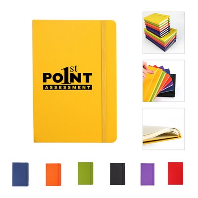 A6 Soft Touch Pocket Journal Notebook W/ Elastic Band